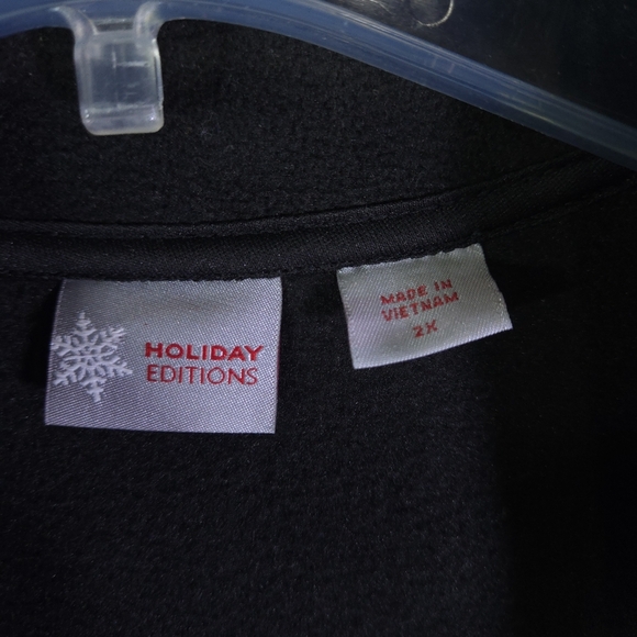 Holiday Editions Fleece Full Zip Christmas Vest Size 2X Embroidery WhimsiGoth - Picture 5 of 9